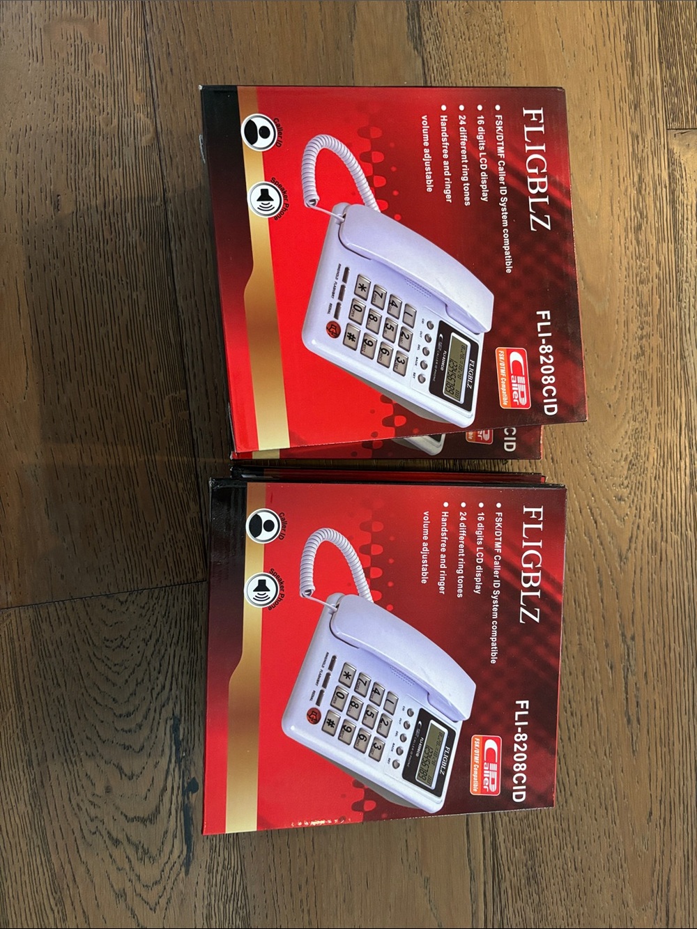 FLIGBLZ White Corded Desk Phone - Packaged